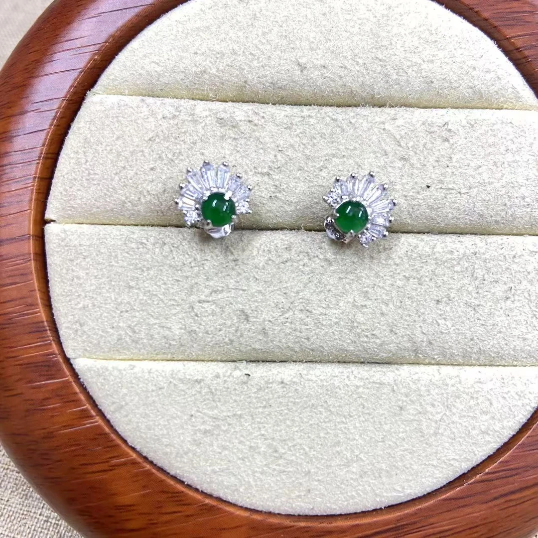 翡翠耳钉  多样性发其一【FC0335】