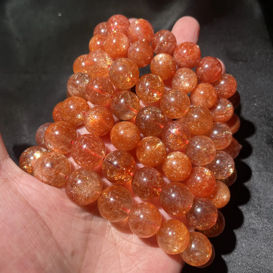 高货天然大颗粒满红满闪金太阳手串/一物一图