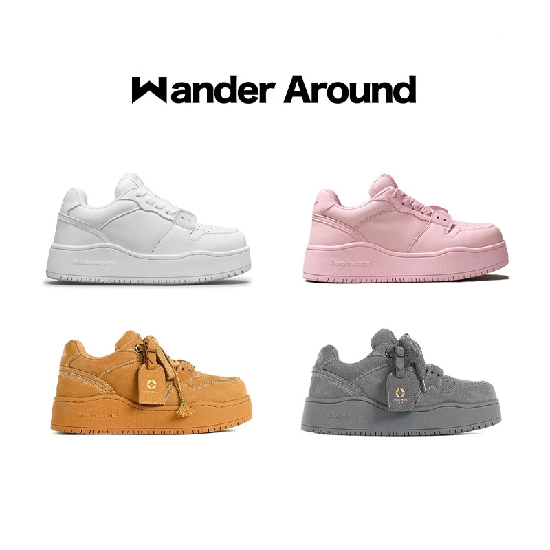 WANDER AROUND【璇璇专属】2025新款厚底增高板鞋低帮时尚百搭鞋子