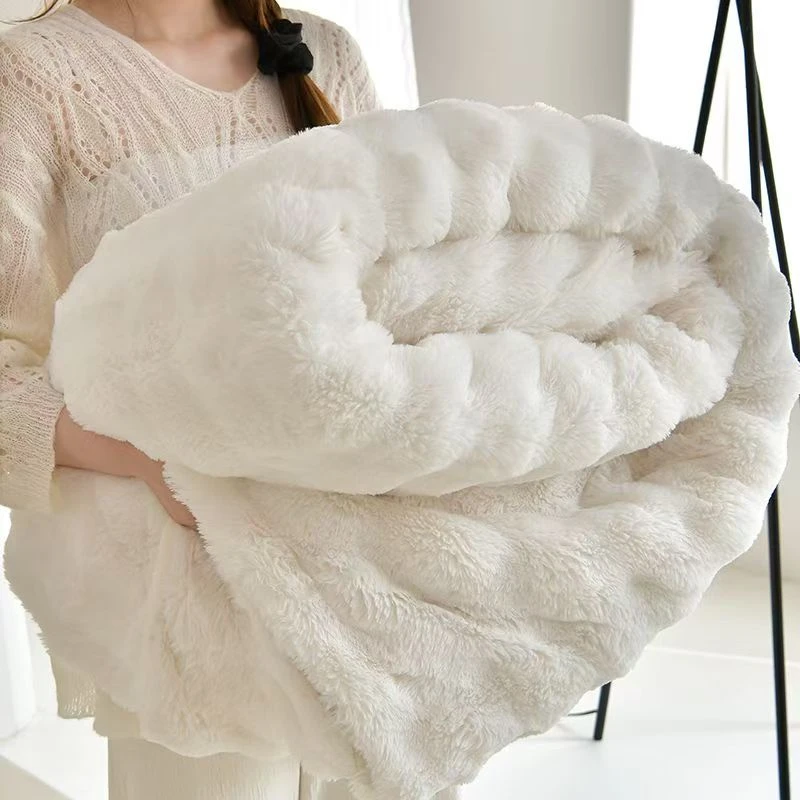 【加厚仿兔毛毛毯】100*150双层毛毯双面绒盖毯沙发毯子