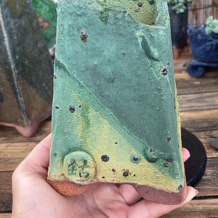手工粗陶透气花盆11