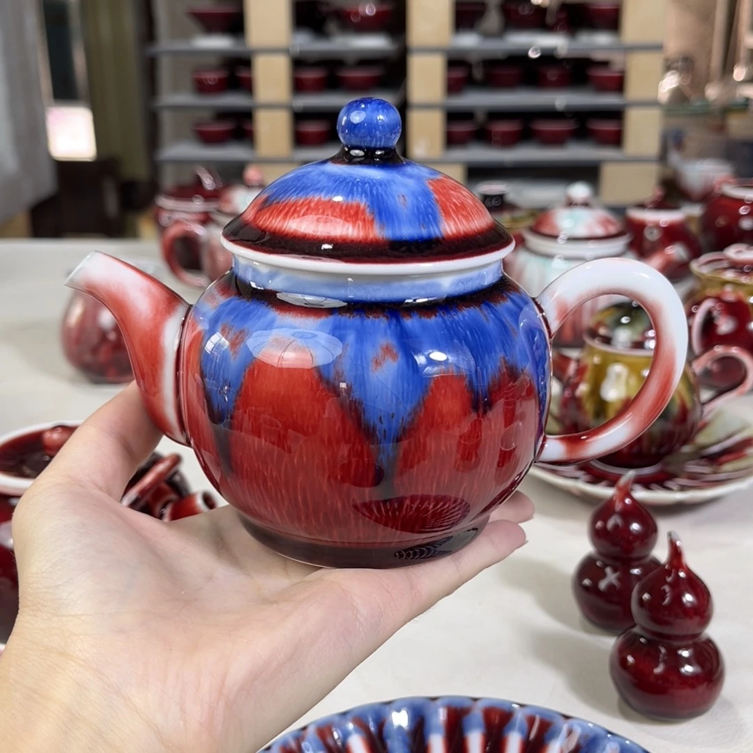 花釉 茶壶。