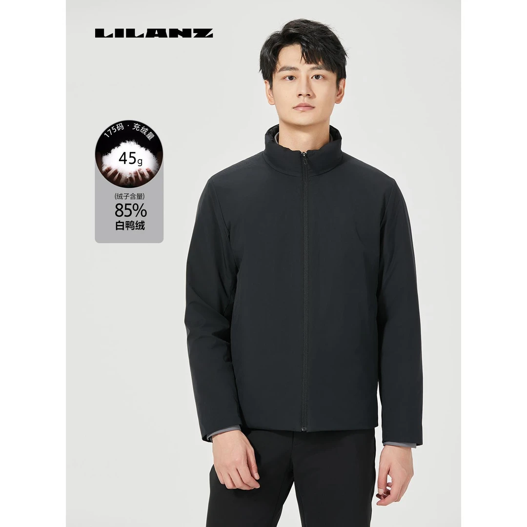 Lilanz/利郎新商务通勤轻薄羽绒服短款-黑色 24DBR0011Y正品85绒