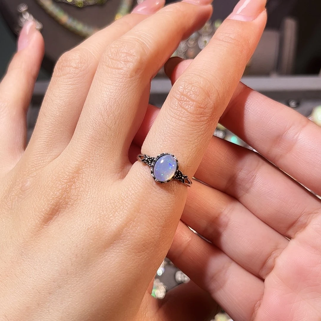 欧泊银S925镶嵌戒指）