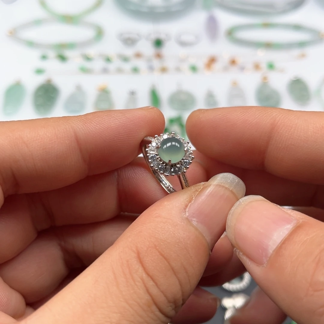 翡翠银S925镶嵌戒指福利