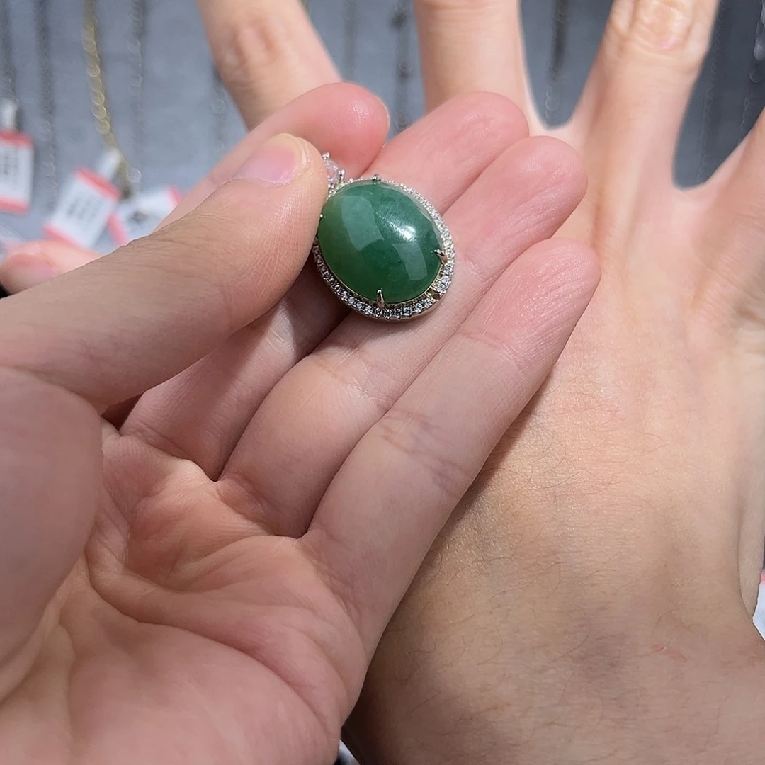 翡翠颈饰银S925镶嵌67899