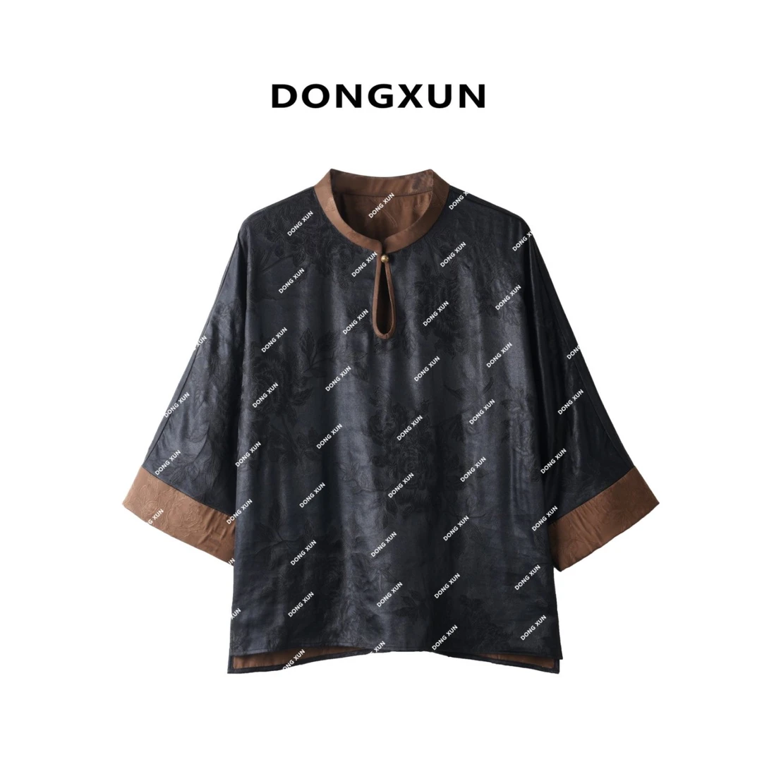 【太太服】满分桑蚕丝重缎提花香云纱双面双穿国风太太服DX25AS011