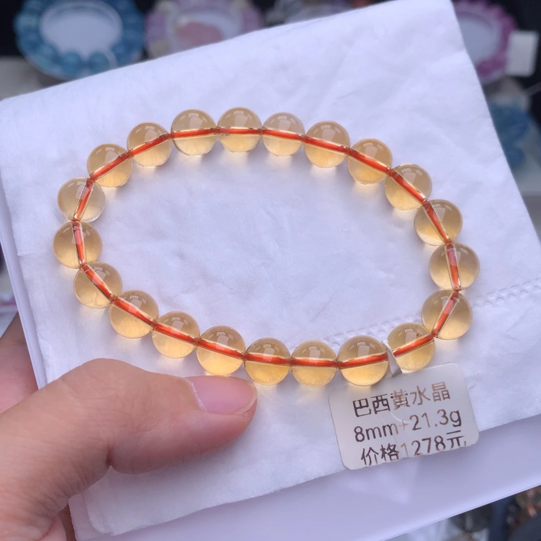 未镶嵌手链水晶高品质巴西黄水晶8.8
