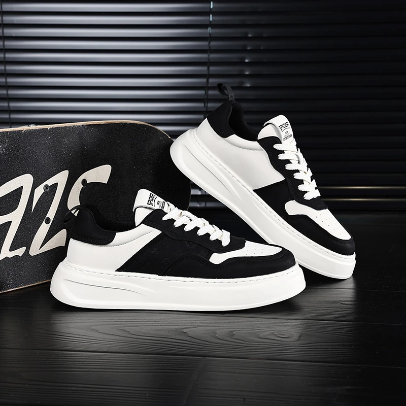 2025秋季新款休闲板鞋增高休闲板鞋潮流休闲鞋小白鞋厚底时尚拼色