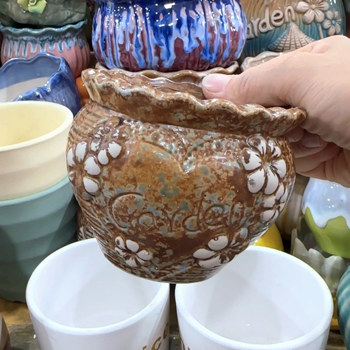 多肉绿植花盆凑9块包邮，有孔