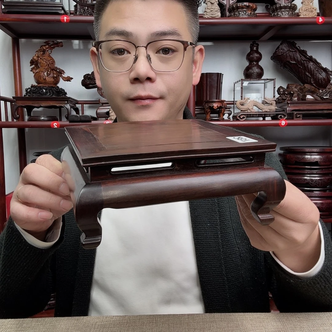 大红酸枝工艺品底座