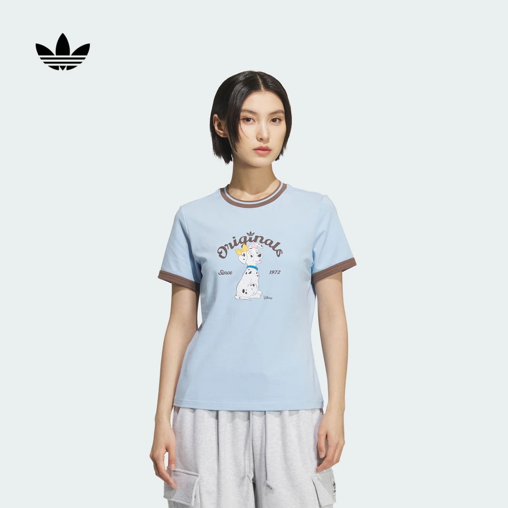 阿迪达斯三叶草Disney迪士尼101斑点狗联名运动短袖T恤女款KG6697