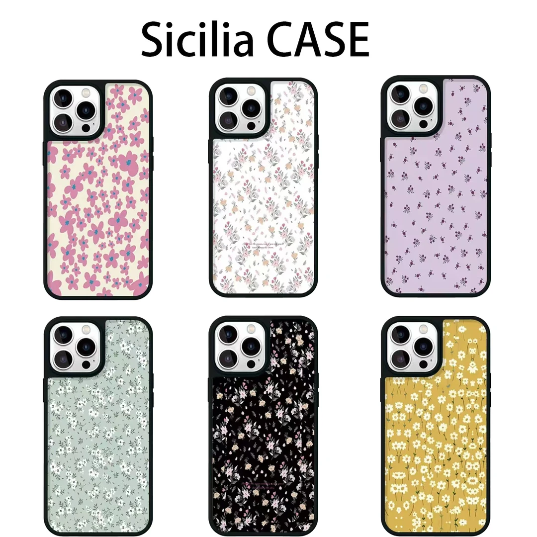 强力磁吸碎花系列适用苹果16promax手机壳简约全包防摔