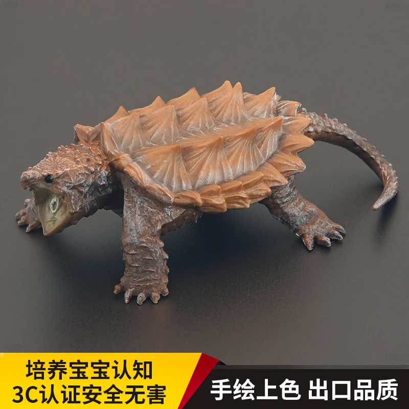 实心儿童仿真鳄龟模型爬行动物玩具拟鳄龟大鳄龟乌龟认知礼品摆件