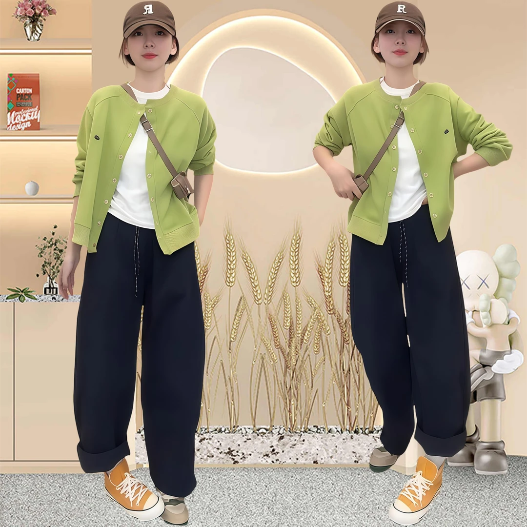 2025新款网红爆款洋气外套网红针织休闲裤两件套女女装早秋套装