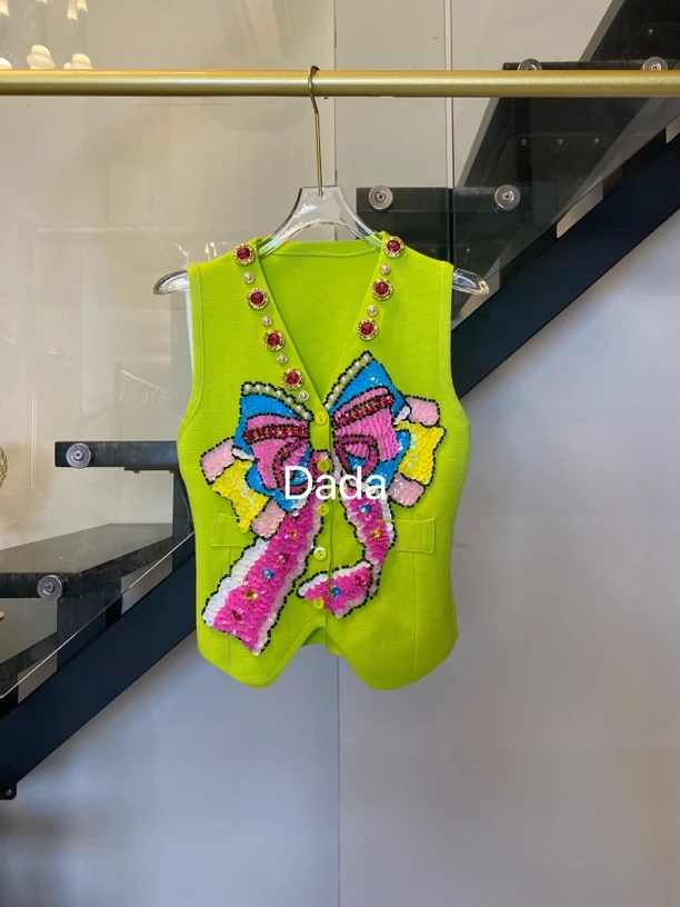 Dada设计款新款重工个性款休闲时尚百搭洋气修身显瘦背心C12029