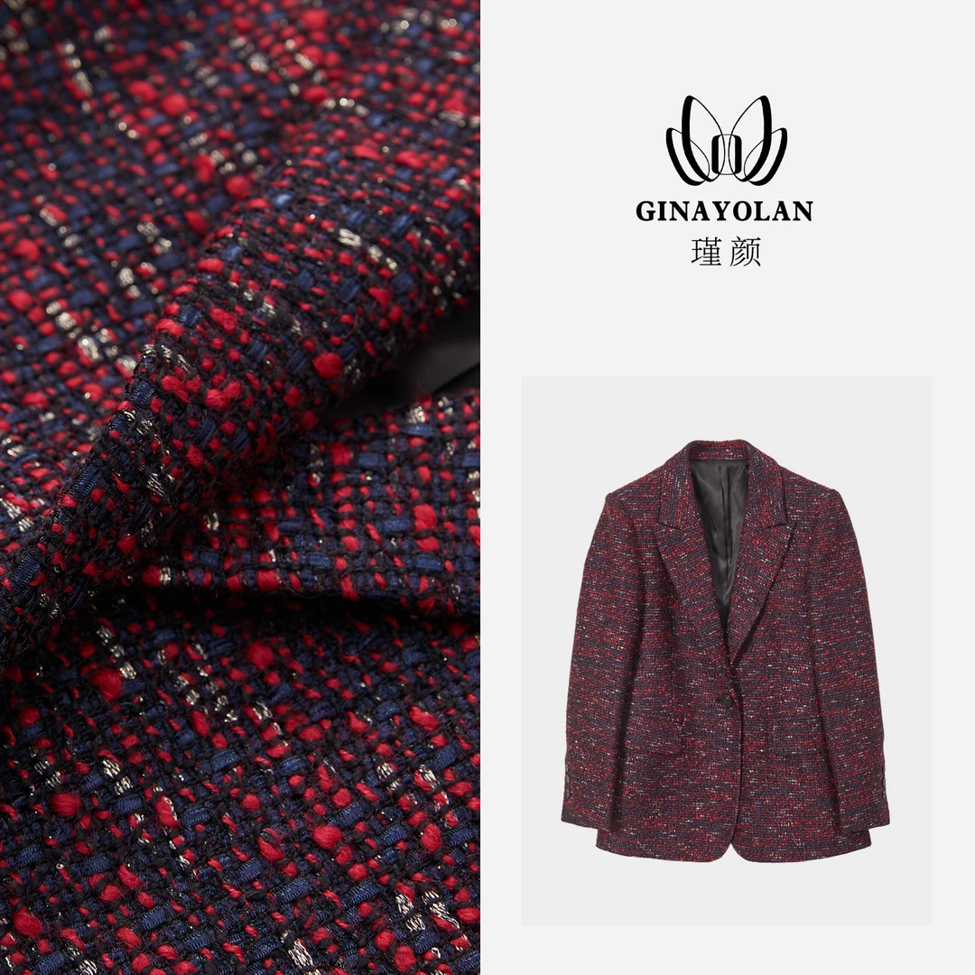 GINAYOLAN/瑾颜【私服系列】原创奢华面料秋冬高定花色时尚西装