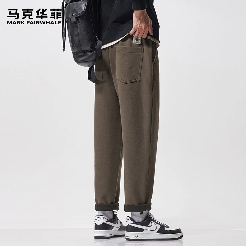 马克华菲秋季休闲裤男士2025春秋新款宽松直筒潮牌百搭运动长裤子