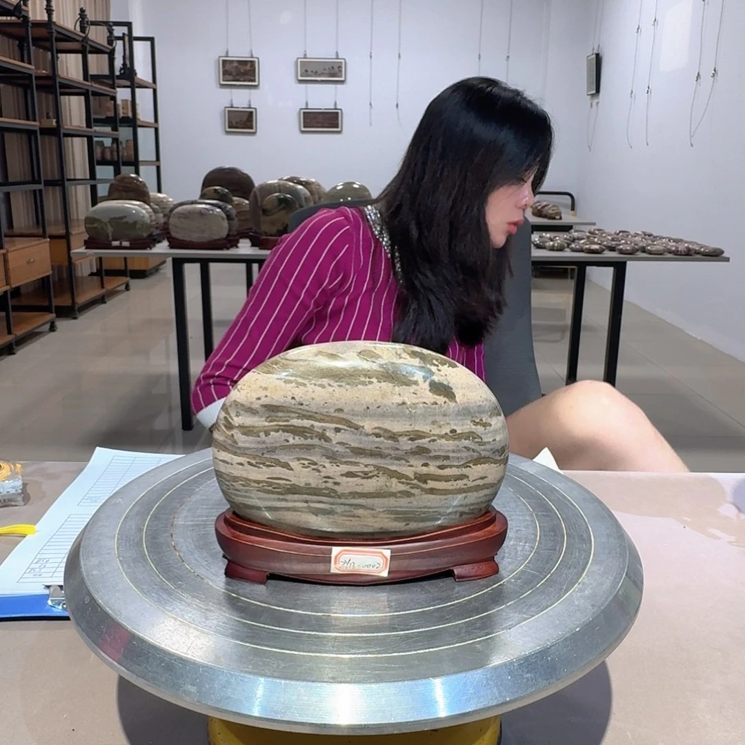 长江画面石精品摆件
