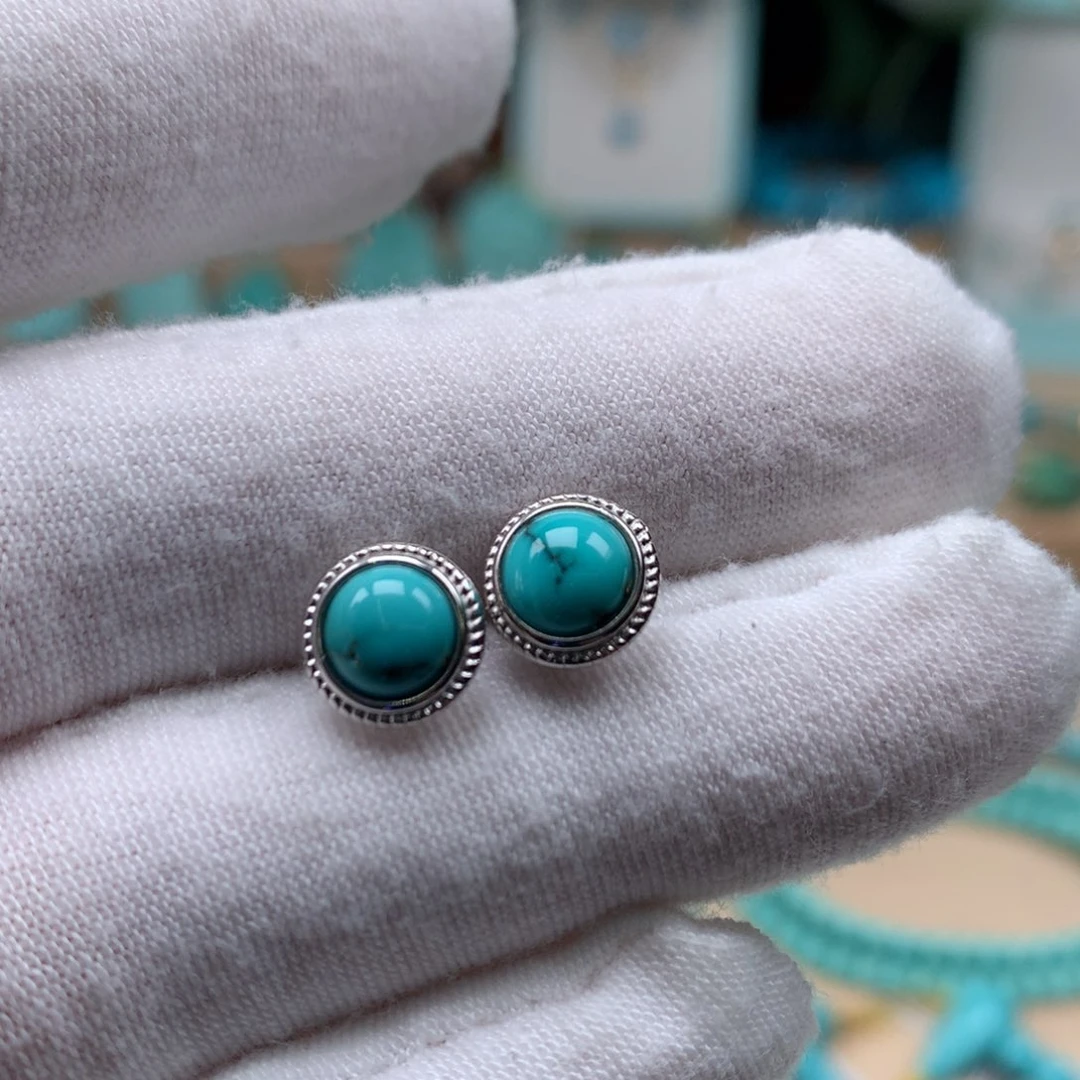 绿松石珠宝奇石银S925镶嵌