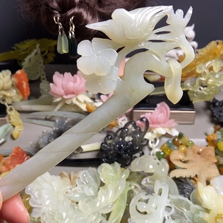 岫玉未镶嵌发簪发簪