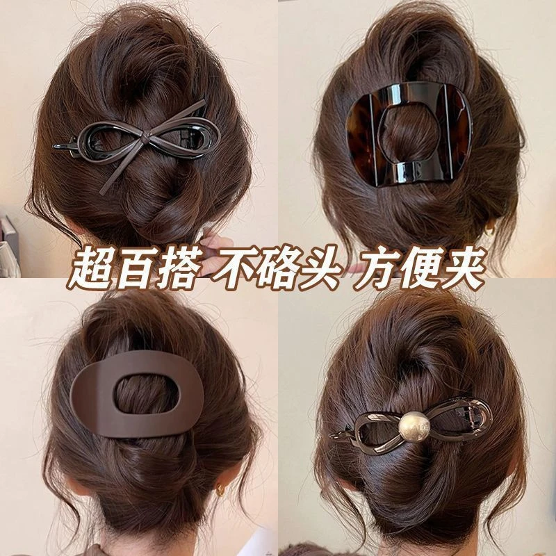 简约鸭嘴夹大号后脑勺盘发抓夹2025新款发夹鲨鱼夹安全替代品发饰