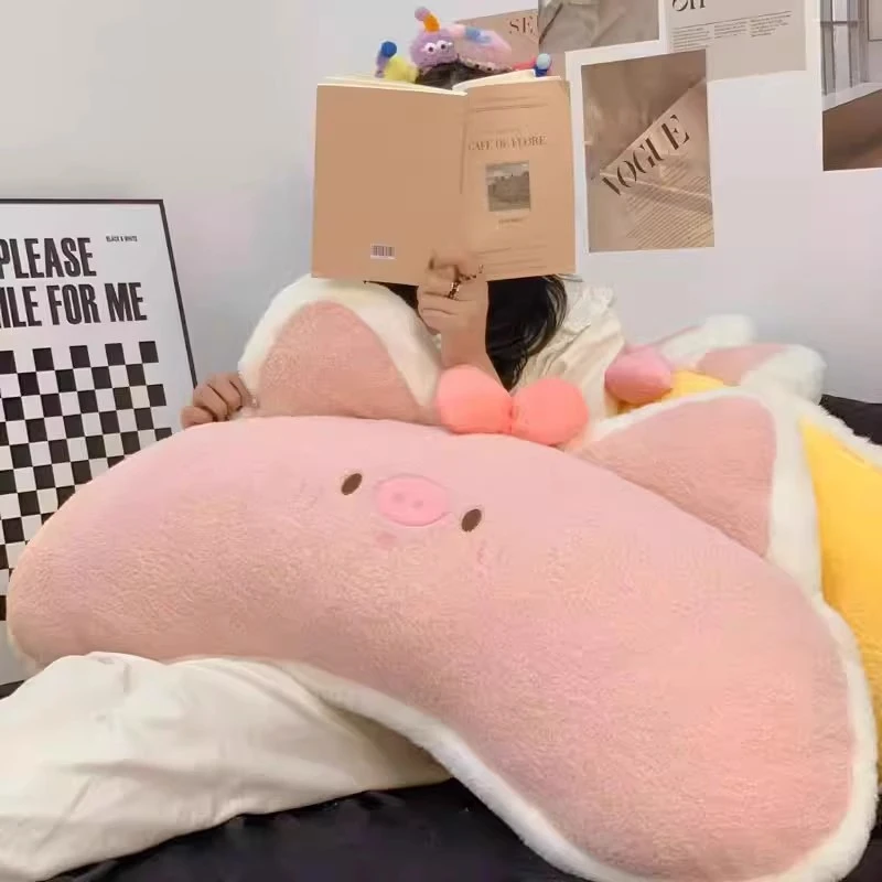 可爱猪猪床头靠垫大靠背床上看书靠枕学生宿舍沙发抱枕睡觉可拆洗