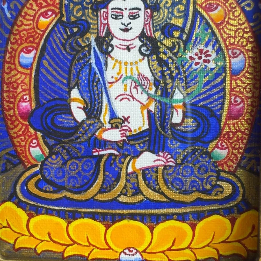 吊坠纯手绘虚空菩萨唐卡