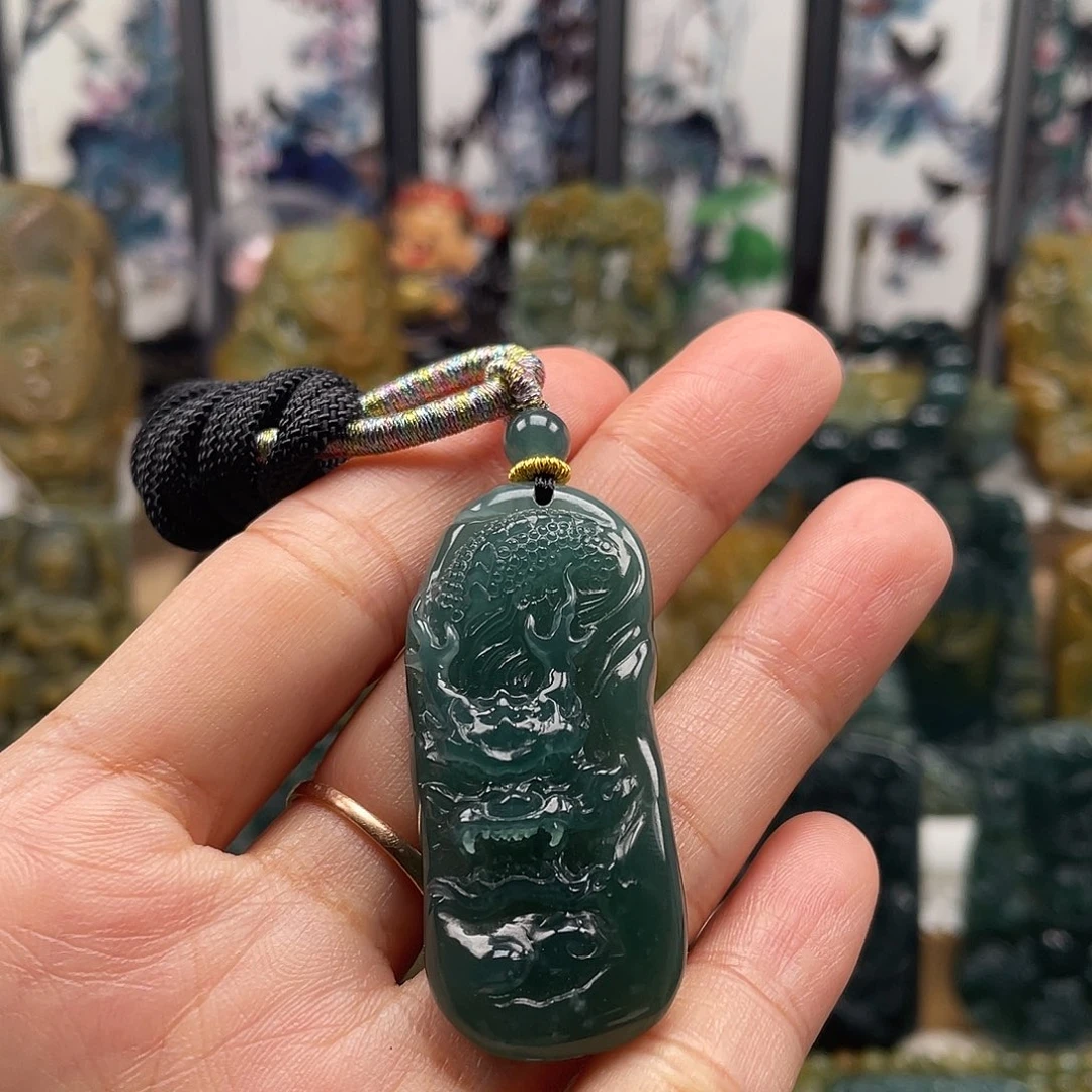 翡翠未镶嵌颈饰天然翡翠a货龙