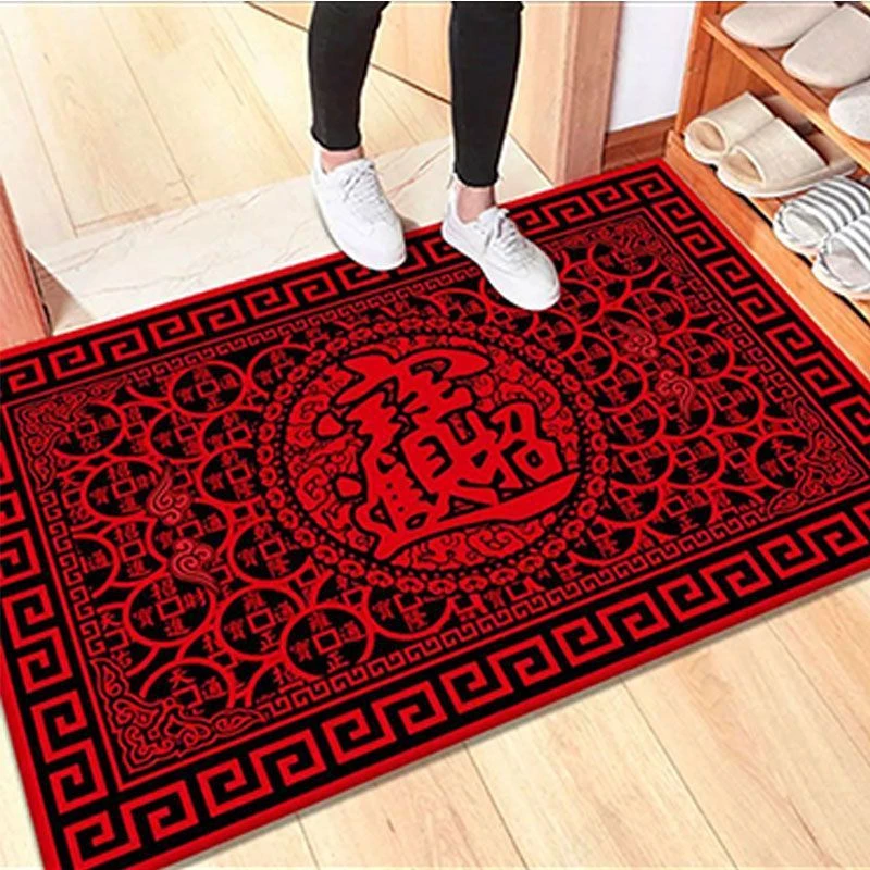 【加大号】红色入户门地垫进门出入平安脚垫吸水门口地毯耐脏门垫