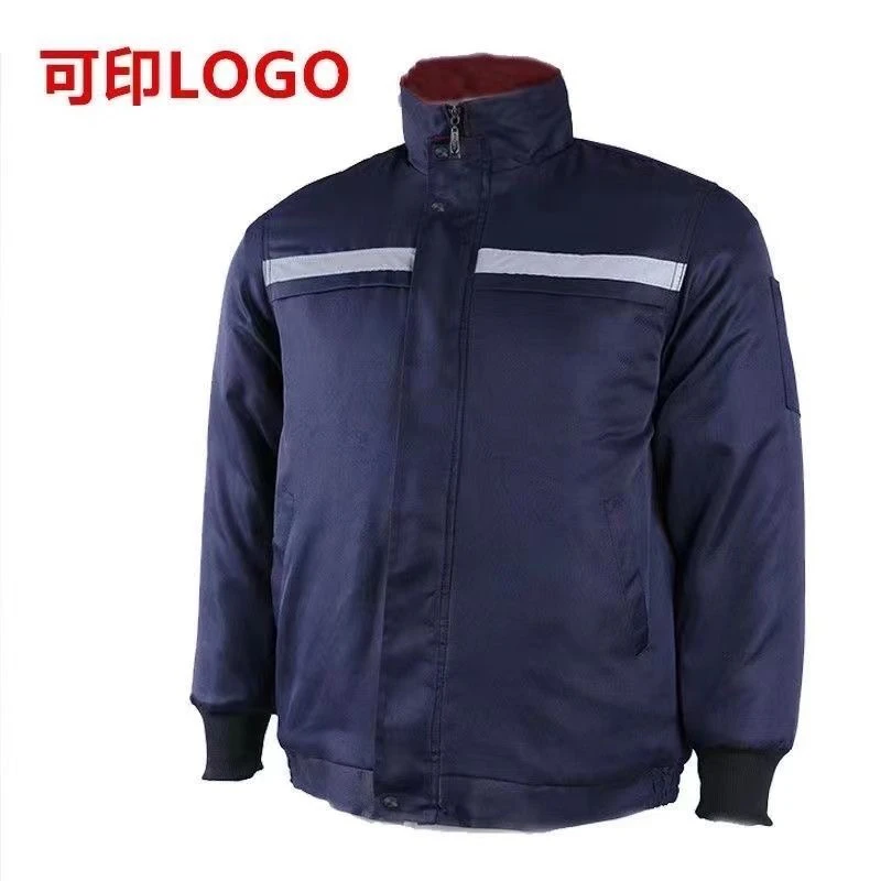 冬季加厚加绒工作服男女棉衣劳保服汽修车间工程服反光条棉服定制