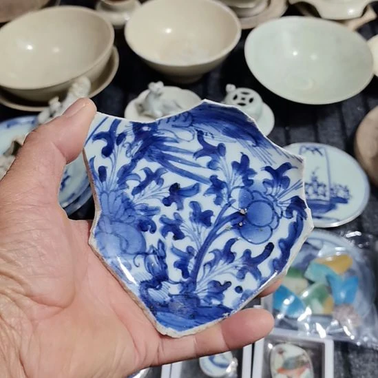 瓷片青花影青杯垫学习标本