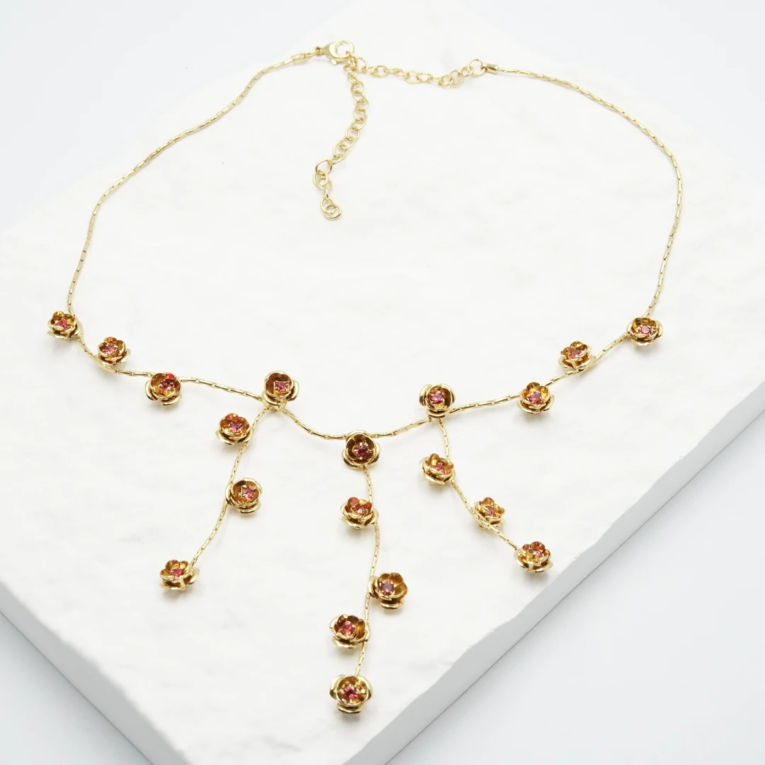 铜合金合成锆石吊坠 翡冷萃 佛罗伦萨纯手作 月亮家项链YL49