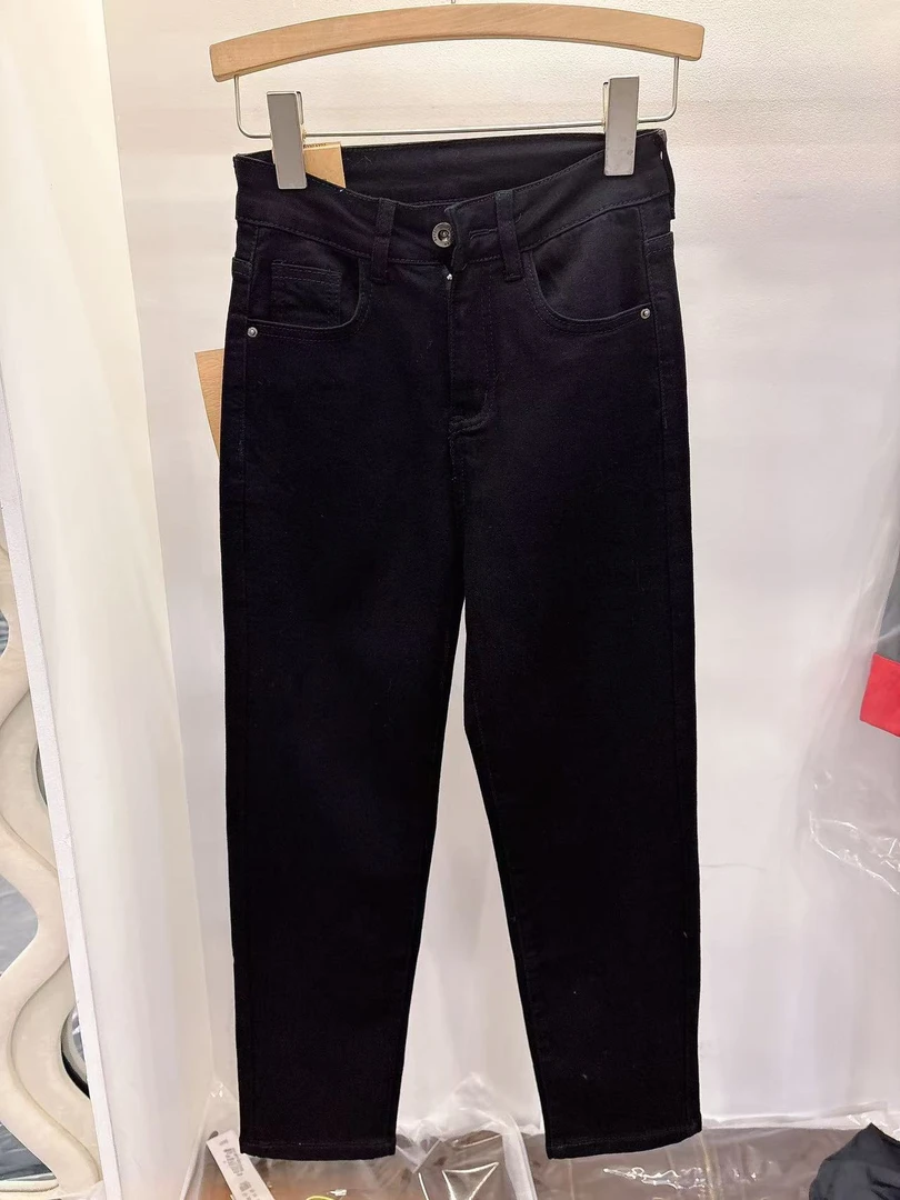 【玲玲推荐】3771-2显瘦牛仔裤烟管裤休闲百搭黑色水洗修身时尚潮流