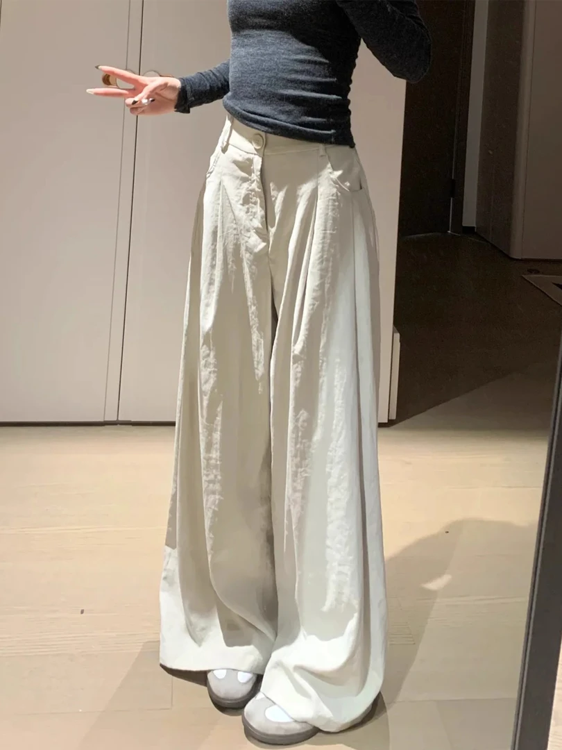 梨型身材休闲阔腿裤女2025夏季新款大码胖妹妹mm宽松显瘦直筒长裤