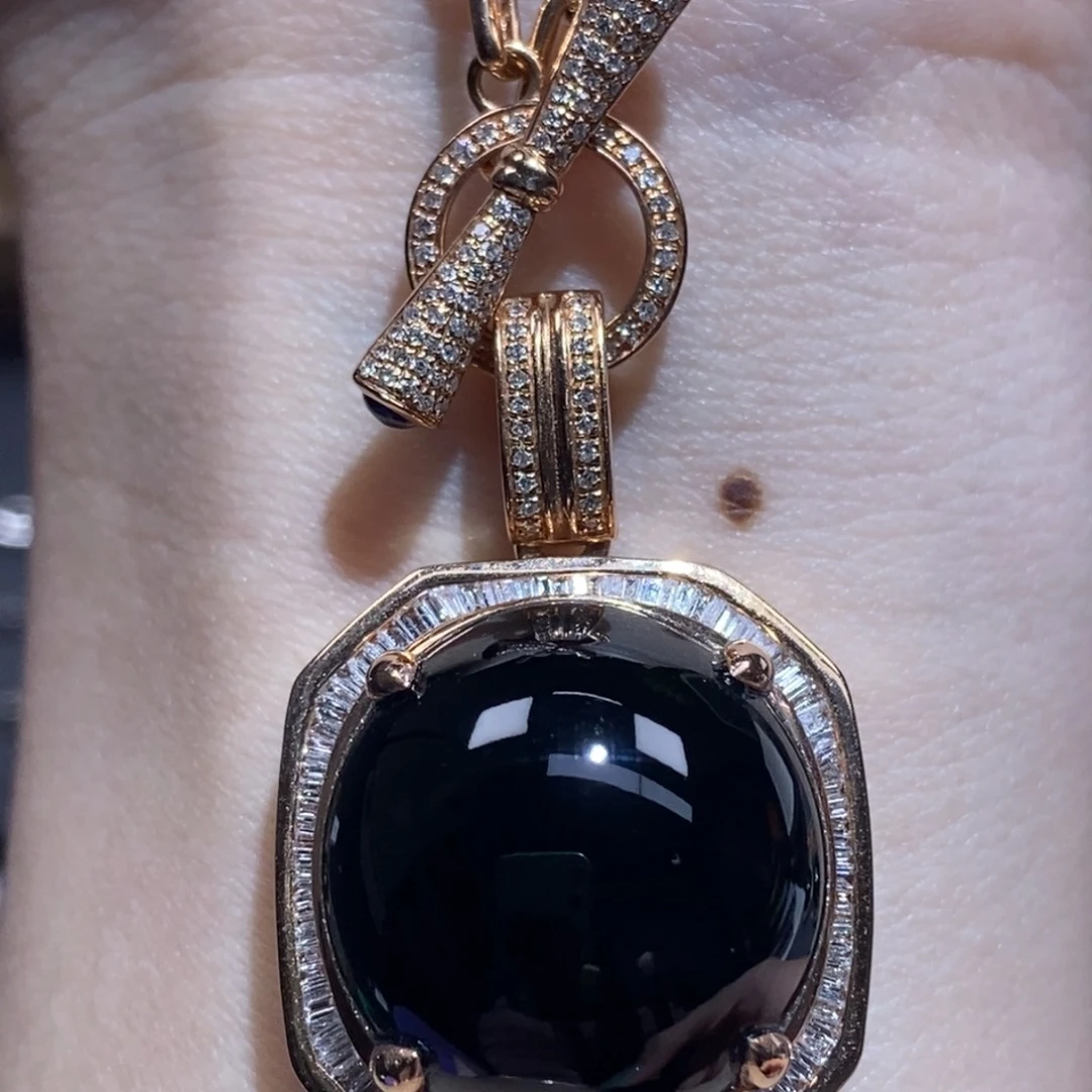 套链18K金镶嵌翡翠宝**织