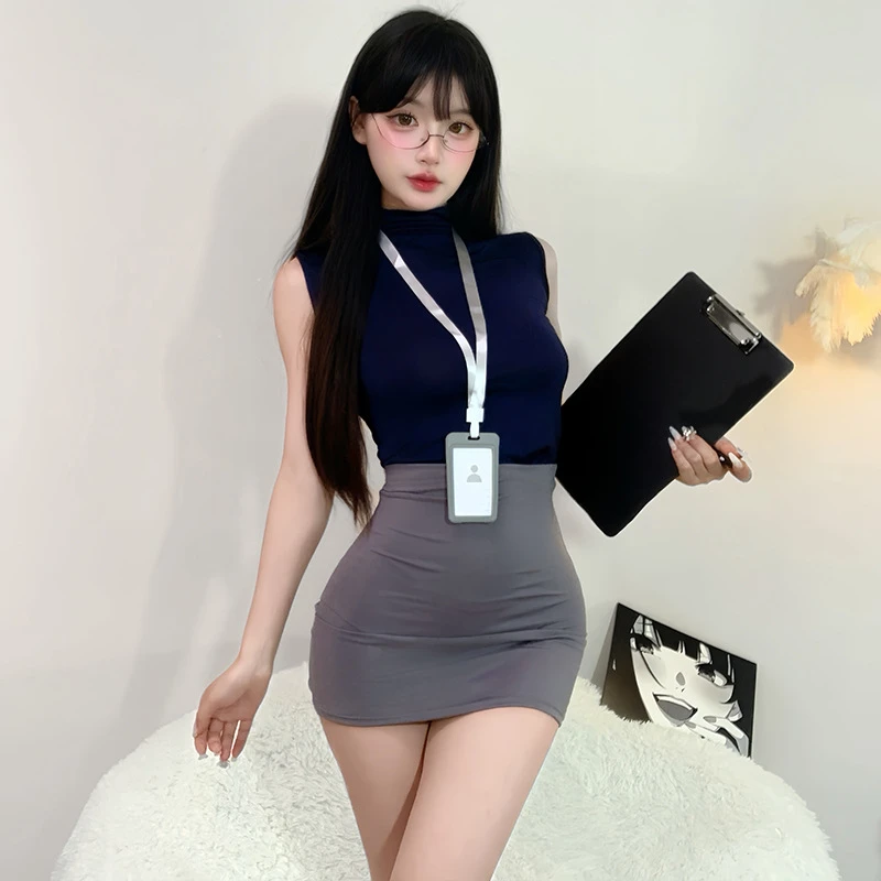 性感秘书裙套装紧身高腰辣妹包臀短裙显瘦御姐纯欲修身气质制服装