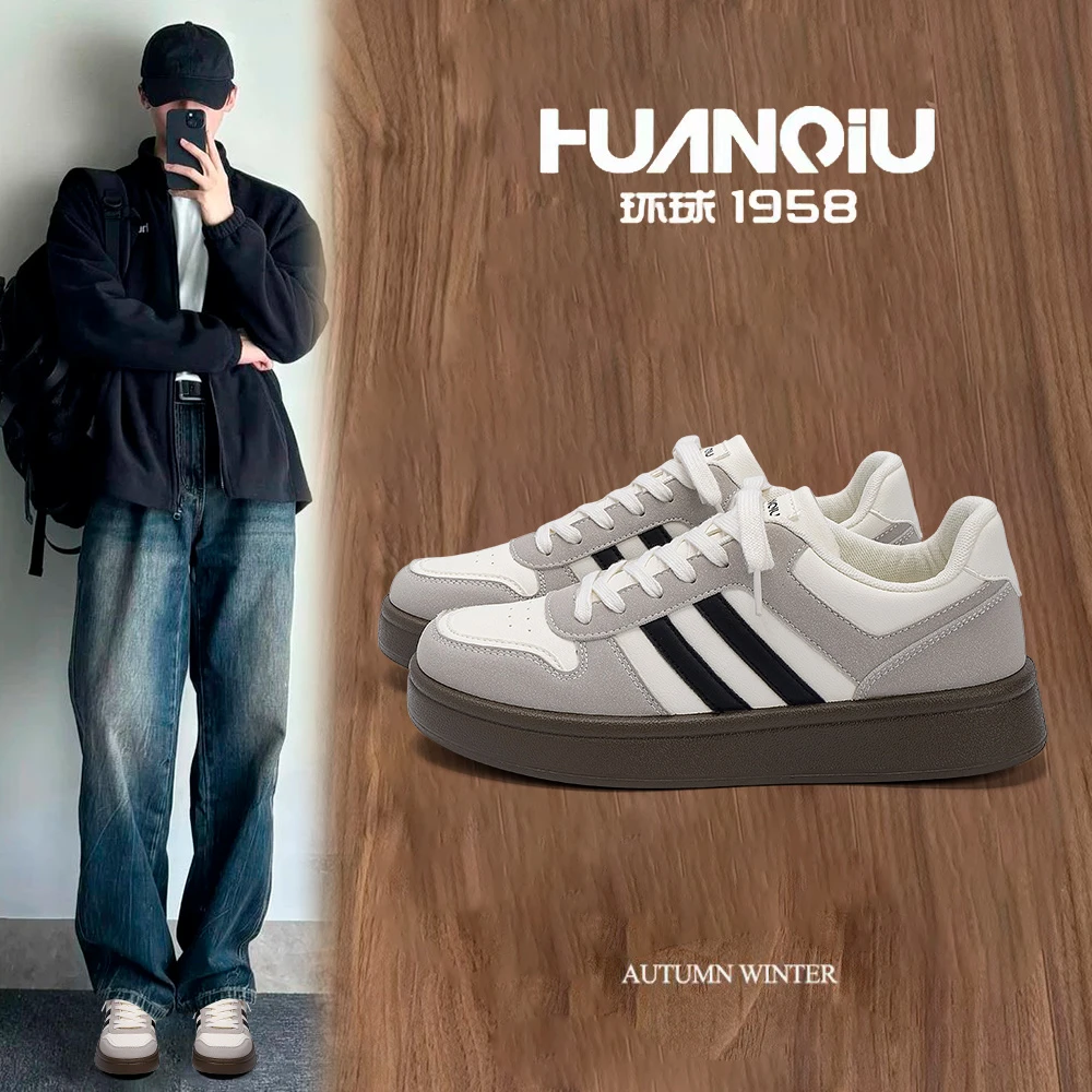 环球休闲板鞋男鞋2025新款夏季百搭板鞋复古经典时尚韩版运动潮流