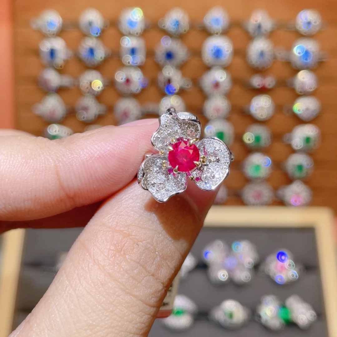 18K金镶嵌红宝石手链1.25ct 缅甸鸽血