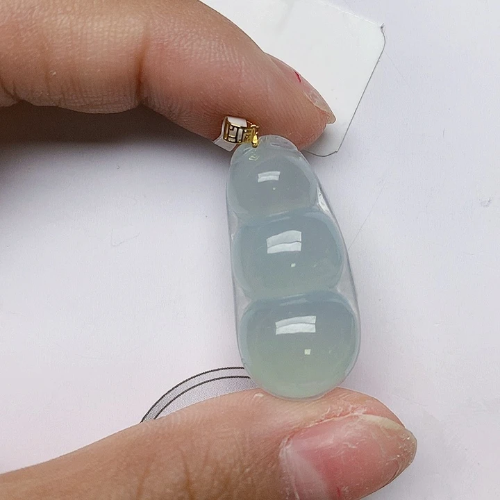 颈饰18K金镶嵌翡翠天然翡翠