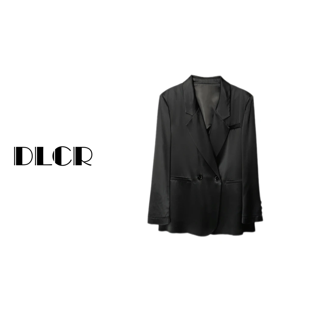 DLCR【大琳】2024秋季新款韩版设计款轻奢高级感时尚醋酸黑色西装1