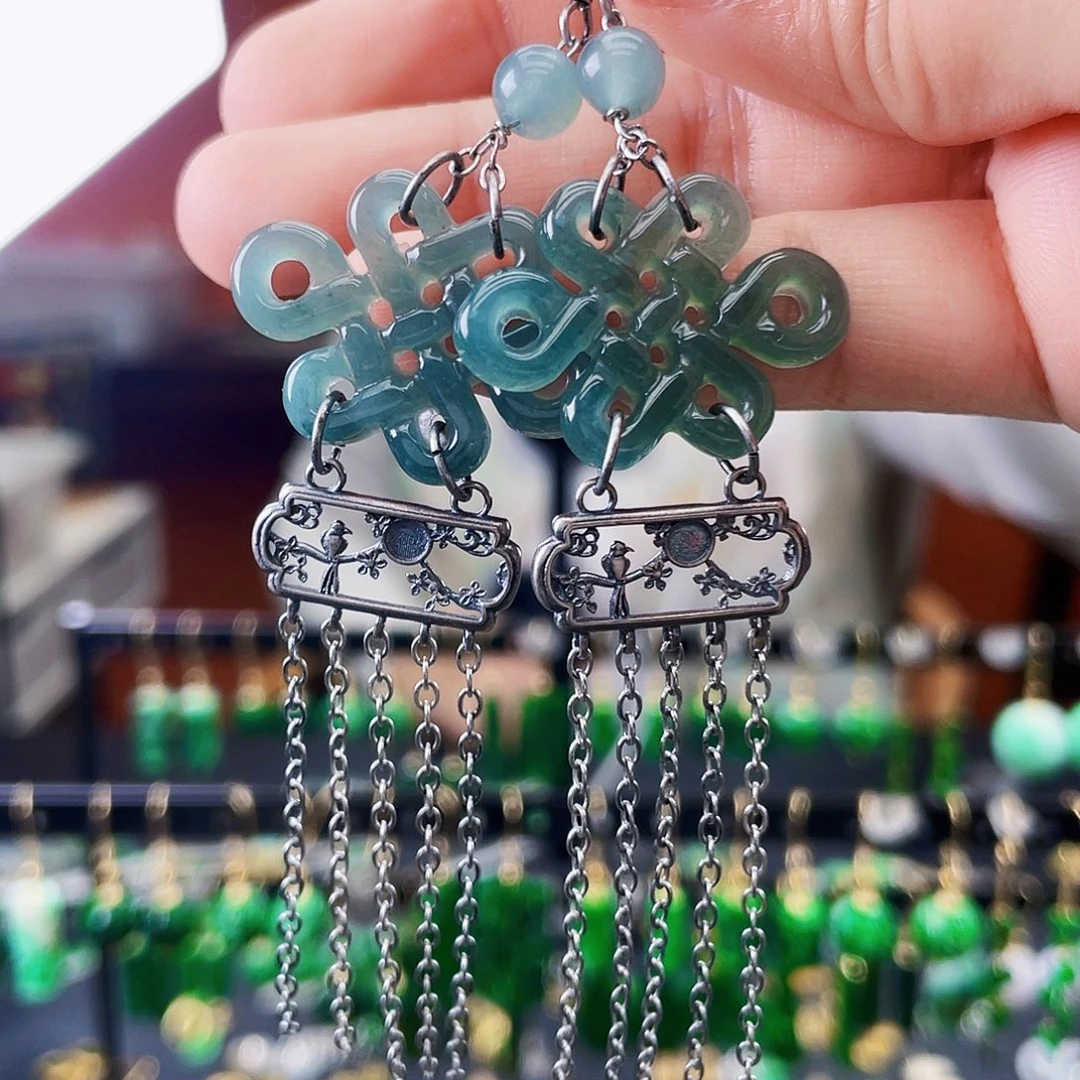 翡翠未镶嵌耳饰饰品