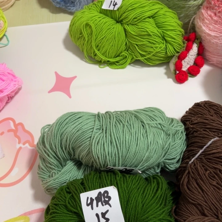 三醋酯纤维4股咖啡 草绿 柳绿各一个