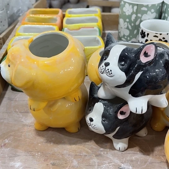 多肉绿植陶瓷花盆9.9包邮，有孔，微瑕