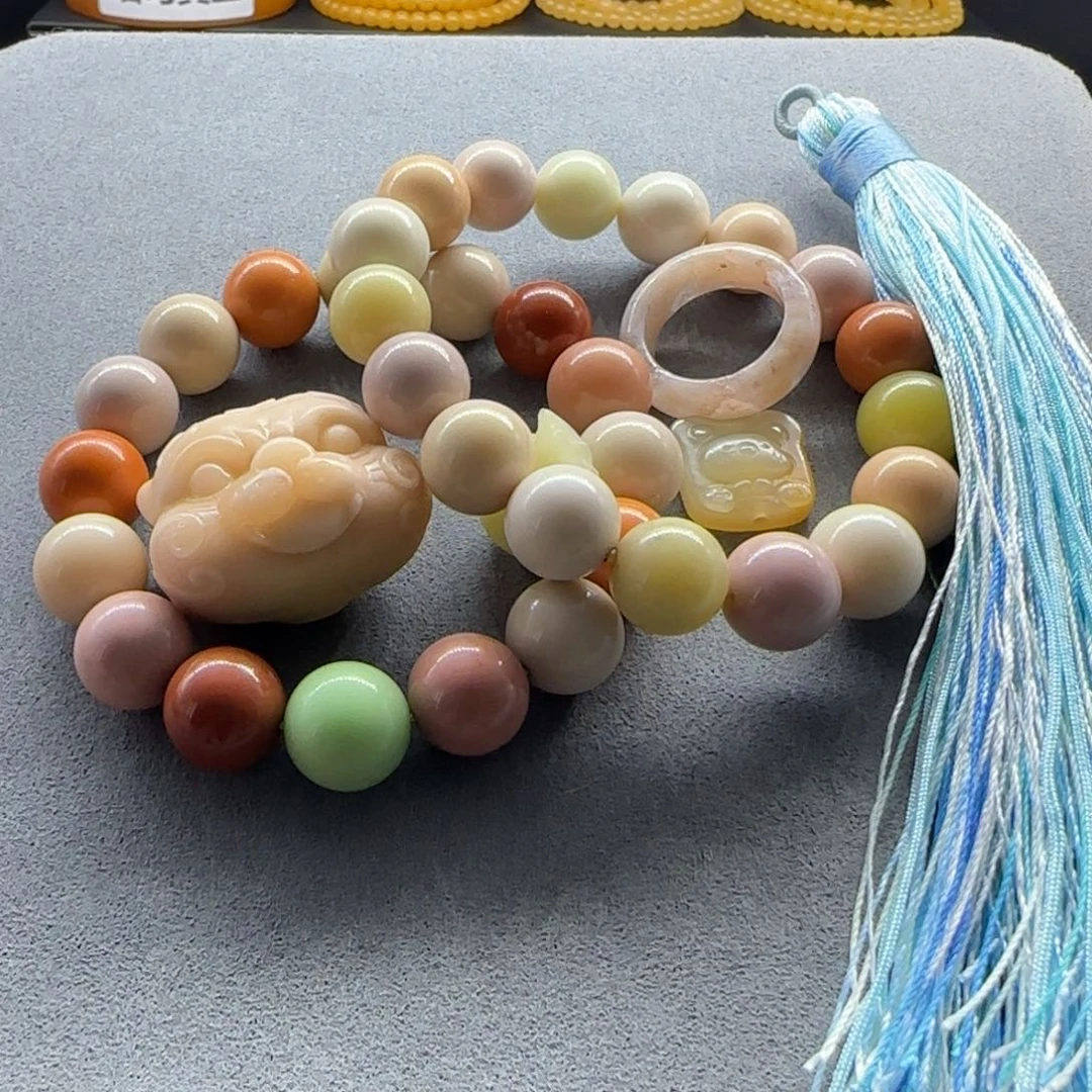 石英质玉（缅黄）手串未镶嵌欣*