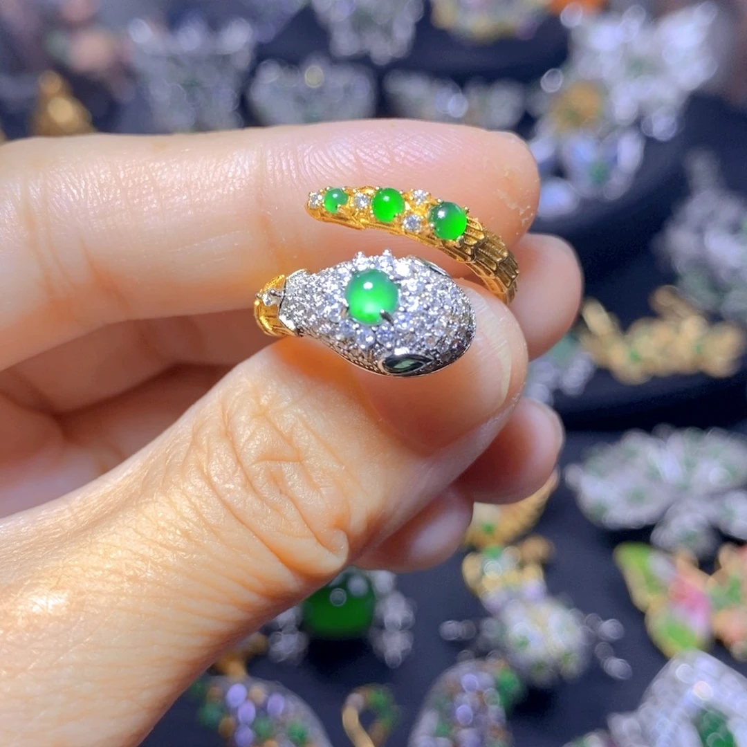 翡翠银S925镶嵌吊坠(不含链)天然翡翠