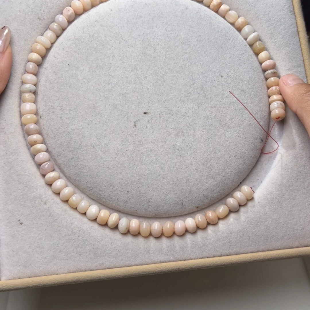 玛瑙/玉髓合金珠宝半成品I100/粉色随形澳宝一条
