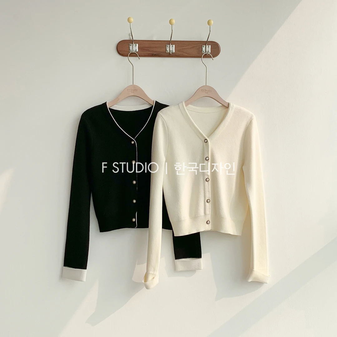 袖口卷边针织开衫FS210S053