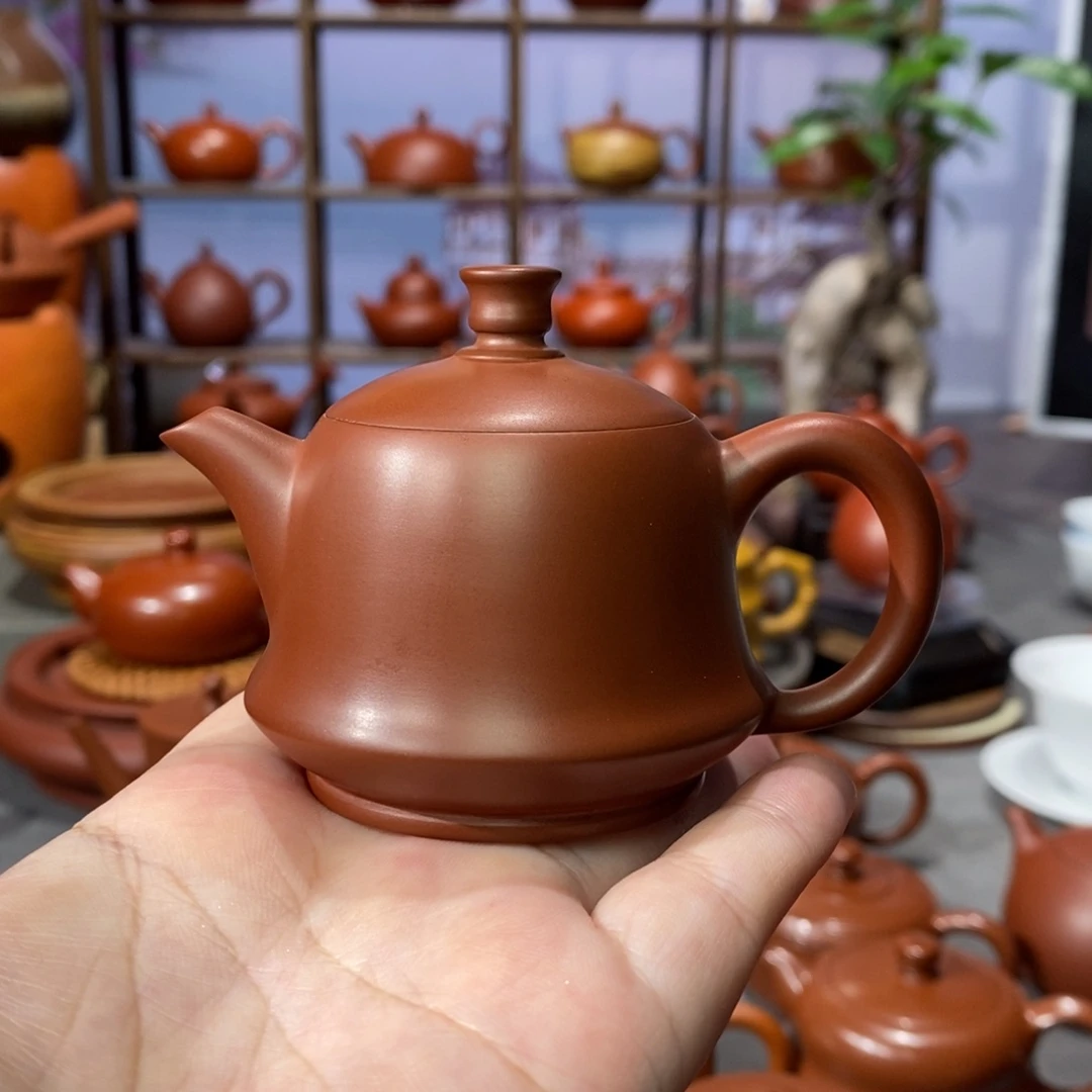 茶壶朱泥章淑煌朱泥小金钟壶78cc