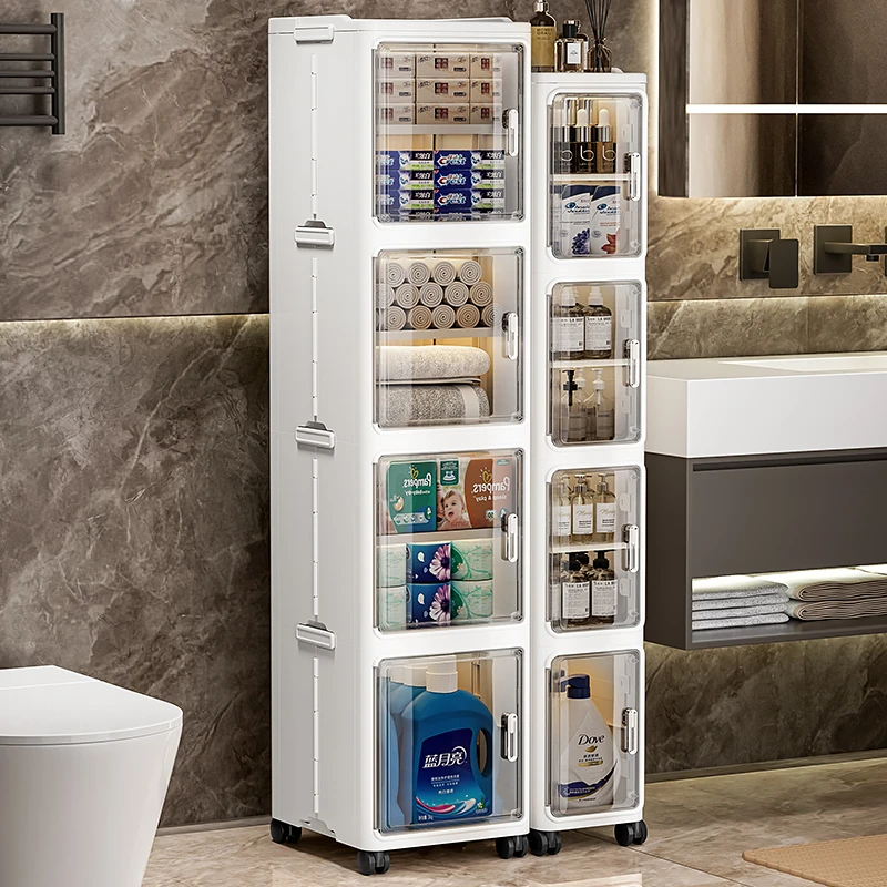 宽20-25cm夹缝收纳柜窄柜卫生间置物架冰箱缝隙柜移动多层储物柜